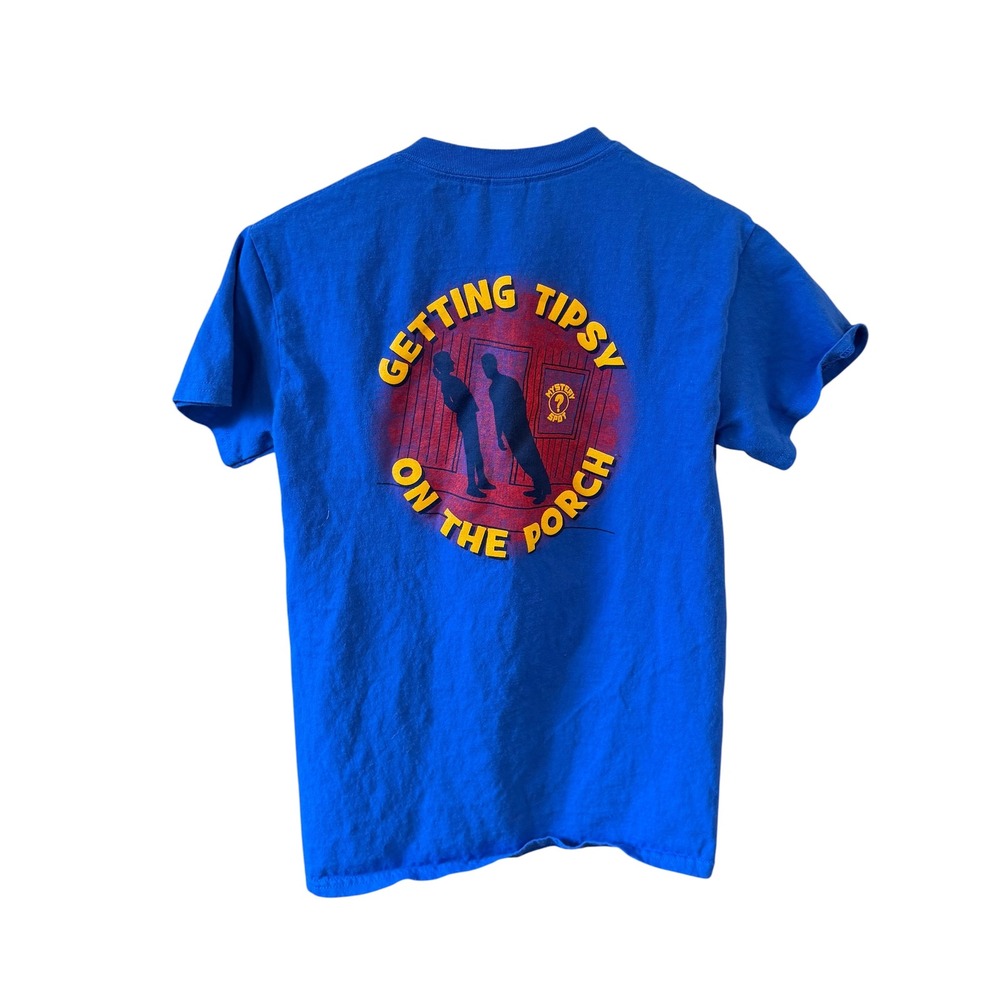 Mystery‎ Spot Michigan T Shirt Mens Small Blue Getting Tipsy On The Porch Gildan